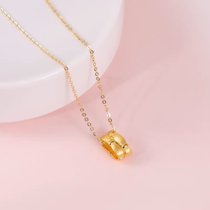 Chow Sang Sang 周生生 999 Pure Gold MINTYGREEN Ribbon-inspired Necklace for Women 47cm 95470U Price-by-Weight 5.98g Gold