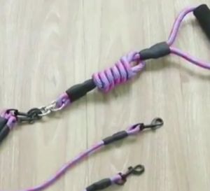 Tali Tuntun Hewan Tebal 2 In 1 Uk. L Anjing Kucing / Twin Double Dog Leash
