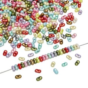 100pcs Acrylic Peanuts Beads Charm Loose Spacer Beads For Handmade Bracelet Necklace Earring Keychain DIY Craft Jewelry Making Accessories