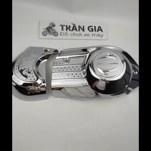 Ốp lốc máy lớn nhỏ xe Grande năm 2023 2024 2025 đời mới nhất ốp che lốc nồi xi inox - phụ kiện trang trí Yamaha