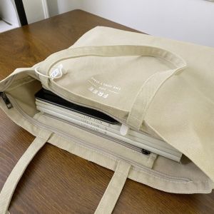 Japanese Style Original Free Large Capacity Washed Canvas Bag Zipper Shoulder Bag 16 An Tong Qin Easiest for Match Casual Big Bag Female