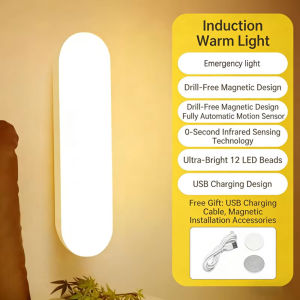 Wireless LED Motion Sensor Night Light USB Rechargeable Magnetic Lamp Kitchen Closet Wardrobe Stairs Bedroom Indoor Lighting