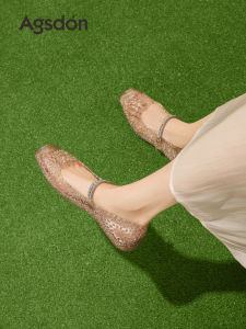 Agsdon | Crystal Lattice Transparent Mary Jane Shoes