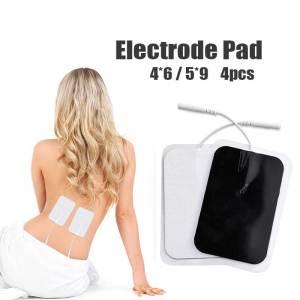 4Pcs 4*6/5*9cm Reusable Electrode Pad EMS Nerve Muscle Stimulator Patch For TENS Unit Therapy Machine