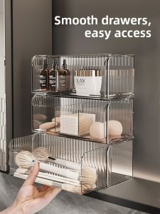 Multi-Layer Drawer Type Mirror Cabinet Storage Box Bathroom Cabinet Mirror behind Storage Rack Wash Cabinet Built-In Shelf Storage Wizard