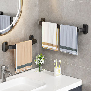 Bathroom Towel Rack Wall Mounted Slipper Storage Shelf No Drilling Required Single Layer Painted Towel Bar 30cm Long