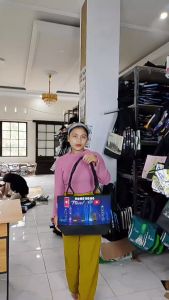TAS WANITA HONG KONG TAS SOUVENIT MODEL TOTE BAG TALI SUMBU HITAM TSH 001