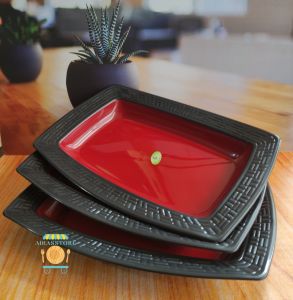 MURAH 3 PCS PIRING PLASTIK PERSEGI PANJANG 26CM.PIRING SAJI SERBAGUNA TERBARU/BAYAR DI TEMPAT /COD