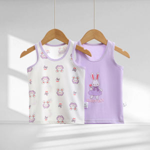 Pure Cotton Camisole Tank Top for Girls Spring Summer Thin Base Layer Shirt Inner Wear No Sleeve Four Seasons Suitable for Kids
