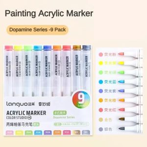 9 Colors Acrylic Paint Pens Paint Markers for Rock Painting Canvas Manga Ceramic Glass Stone Fabric DIY Crafts & Art Supplies