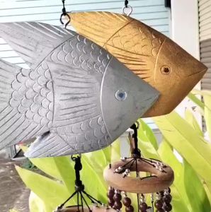 โมบายปลาตะเพียน (คู่) กระดิ่งลมเรียกทรัพย์ กระดิ่งลม โลหะ 6 แท่ง โมบายตกแต่งบ้าน กระดิ่งลมฮวงจุ้ย