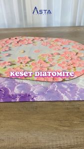 Keset Kaki Anti Slip Serap Air Diatomite 3D Floral 40x60 cm