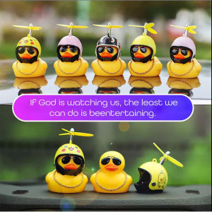 Yellow Duck Helmet Horn DIY Fashion toys Little Yellow Light Duck with LED light Bamboo Raft Motorcycle Car Accessories