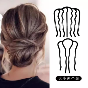 ขี้เกียจ เด็กผู้หญิง ผม การจัดสไตล์ เครื่องมือ U-Shaped Bun หวีผมอาบน้ําคงที่ กิ๊บติดผม ผู้หญิง เรียบง่าย อุปกรณ์เสริมผมตกแต่งผม