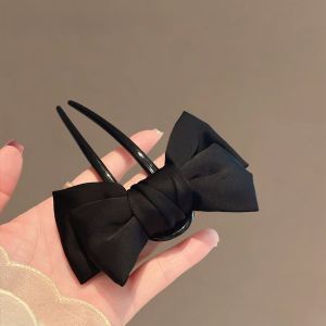 New Chinese Fabric Bows U-Shaped Hair Pin Daily Cheongsam Han Dynasty Updo Pin Exquisite Internet Celebrity Updo Gadget