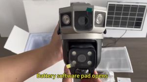 Solar CCTV 8MP Wireless Outdoor Three Lens CCTV 4G SIM Card IP66 Waterproof Battery Infrared Night Vision V380 Low Power IP Camera CCTV WIFI