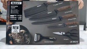 [SG Stock]Kitchen Knife Set Gift Cooking Knife Set German Stainless Steel Knife 6-piece Set