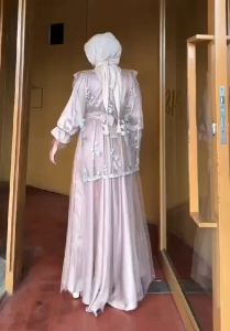 FALERIE DRESS MATT SILK MIX OUTER BRUKAT LEPAS PASANG MODEL VEST KEKINIAN DRESS KONDANGAN BAJU PESTA PERNIKAHAN SERAGAM BRIDESMAID OUTFIT LAMARAN LEBARAN KEKINIAN