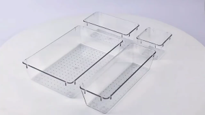 25-Piece Clear Drawer Organizer Set for Skin Care and Makeup - Large Capacity Multifunctional Organizer