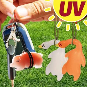 5PCS Color-changing Roasted Sucking Pig Pendant UV Light-Sensitive Car Hanging Roast Duck Fun Keychain Decor Pendant Accessories