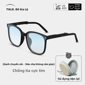 DIGELE | Kính Mát Gập Nữ Chống UV Cực Tím Phản Quang Giảm Béo Mặt