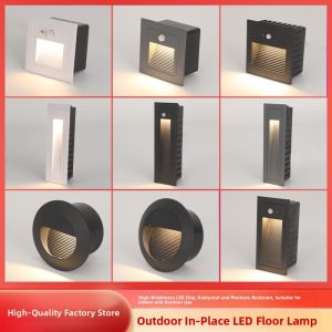 Outdoor Waterproof Embedded Step Light Sensor Stairway Passage Corner Human Body Induction Lamp Aluminum Material LED Bulb
