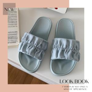 QZshop สินค้าขายดี เกาใจสุดๆเลยจ้าสาวๆ หวานมากรองเท้าดีไซน์จับจีบเบาๆ ใสๆ รองเท้าแฟชั่น รองเท้าแตะแบบสวมดีไซน์สุดน่ารักใส่ได้ทุกโอกาส