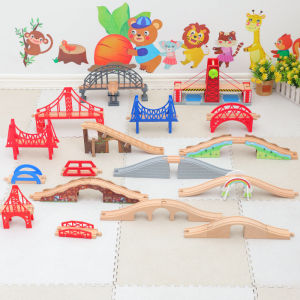 Childrens Wooden Railway Track Bridge Scenery Accessories Expansion Compatible Cool EDWONE BIRO Miffy Toy Train Track