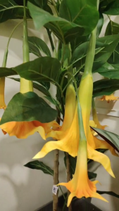 ต้นไม้ปลอม ต้นไม้ตกแต่งบ้าน ดอกไม้เทียม (ต้นแตรนางฟ้า) ขนาด 155cm