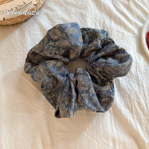 Phụ Kiện Tóc Đuôi Ngựa Bằng Vải Satin Cổ Điển Mới Khăn Quàng Cổ Phong Cách Sơn Dầu Dây Buộc Tóc Cao Cấp Phụ Kiện Tóc