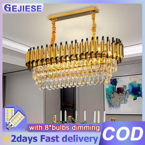 GEJIESE 8 bulbs crystal chandelier ceiling light sala modern design living room bedroom crystal pendant light drop light 40W 3 color changing crystal chandelier for high ceiling low ceiling