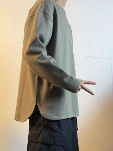 Loose Fit Long Sleeve round Neck T-Shirt for Men And Women Thin Inner Wear Street Style Casual Spring Fashion plus Size