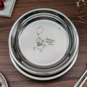 Đĩa Tròn Bằng Thép Không Gỉ 316 Dày Cấp Thực Phẩm Dùng Trong Nhà Bếp Đĩa Đựng Thức Ăn Đĩa Đựng Thức Ăn Nướng Thương Mại Đĩa Đựng Thức Ăn