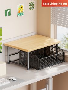 Small Desktop Office Printer Stand With Drawers Double Layer