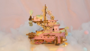 HowCat Dreamcatcher Dudu Ship Pink DIY Wooden Puzzle (S957) 3D Wooden & Paper Puzzle