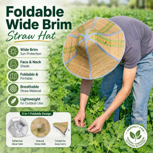 Foldable Wide Brim Straw Hat Sun Protection Outdoor Gardening Farming Beach Hat Foldable Straw Hat Wide Brim Sun Protection Hat for Fishing Gardening Outdoor Use Fishing Hat Wide Brim For Men Straw Hat For Women Summer Hat For Women Sale
