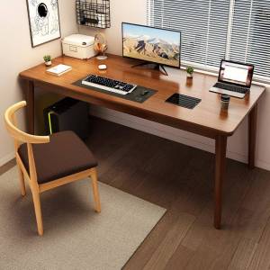 Solid Wood Computer Desk Set Bedroom Gaming Table Simple Student Writing Table with Monitor Holder CPU Stand And Bookcase
