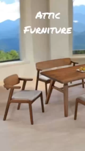 DINNING SET 1+1+2+1 / SOLIDWOOD DINING SET / MEJA MAKAN SET / ATTIC FURNITURE/MODERN SET / WOODEN DINING SET