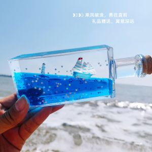 Modern Acrylic Desktop Ornaments Never Sink Cruise Oil Drifting Bottle Anniversaries Birthday Gifts for Men And Women