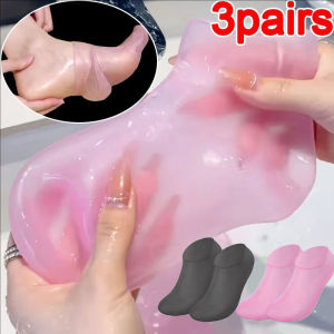 Dorisna 3คู่ถุงเท้าเท้าชุ่มชื้นซิลิโคนสำหรับสปาเท้าเท้าแตกที่คลุมบำบัดเครื่องมือการดูแลผิว