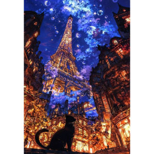 Jigsaw Puzzle for Adults 500/1000/1200/2000PCS Eiffel Tower Fantasy Artwork Mindful Game Stress Relief Decor Gift