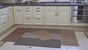 Kitchen Floor Mat Linen Mat Absorbent Rattan Mats Anti-Slip Rubber Rug Waterproof Oil-proof