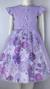 Big Joy Girls Casual Dress Cotton Dalia Floral with Ribbon with Tutu Skirt for Ages 1 to 5 Years Old 554450