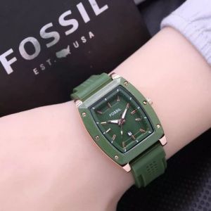 Jam Tangan Wanita Elegan Mewah Korea  Murah FSLG8027 Fashion Tali Rubber Tanggal Aktif Bakureh Watch