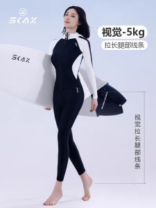New Womens Long Sleeve Surfing Swimwear Full Body Sun Protection Wetsuit Casual Striped Design No Steel Support Band