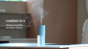 [LUMENA] H2X Rechargeable Car Humidifier | Portable Mini Cool Mist for Travel | Cup Holder Fit & LED Light
