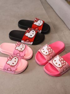 รองเท้าแตะอาบน้ําเด็ก Hellokitty นุ่ม ด้านล่าง กันลื่น การ์ตูน ดีไซน์ รองเท้าแตะบ้านในร่มสําหรับเด็กชายและเด็กหญิง