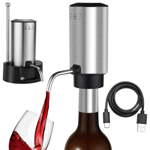 Electric Wine Aerator Smart Pour Control Wine Decanter & Dispenser USB Rechargeable Wine Pourer Wine Lover Gifts for Women & Men