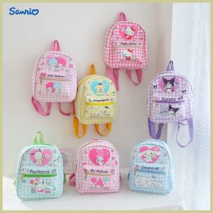 Sanrio Anime Melody Kuromi Cinnamoroll Children Hello Kitty Backpack Schoolbag Birthday Gift Backpacks For Children Kawaii Bags