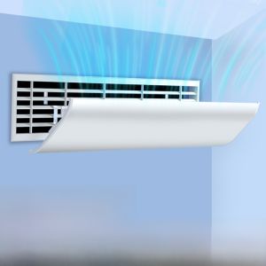 Universal Air Conditioner Central Outlet Wind Directional Board Grille Shield against Direct Blow Off-White Pure Color Chinese Style